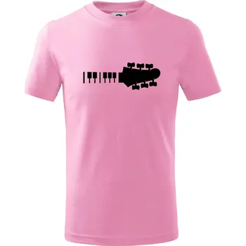 Klávesy a kytara - Tričko dětské bavlněné - 98 cm / 2 roky ( Růžová )