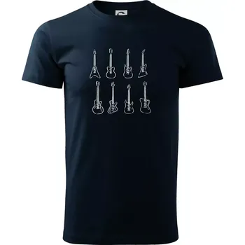 Typy kytar - Triko extra velké (5-8XL) - 8XL ( Námořní modrá (velmi tmavá - téměř černá) )
