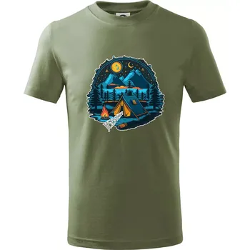 Chlapecké oblečení Jeseníky pod stanem - Tričko dětské bavlněné - 98 cm / 2 roky ( Khaki )