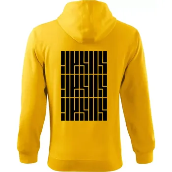 Pánská mikina Jesus nápis - Mikina s kapucí na zip trendy zipper - 3XL ( Žlutá )