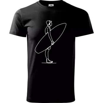 Surfař stojící jedním tahem - Triko extra velké (5-8XL) - 7XL ( Černá )