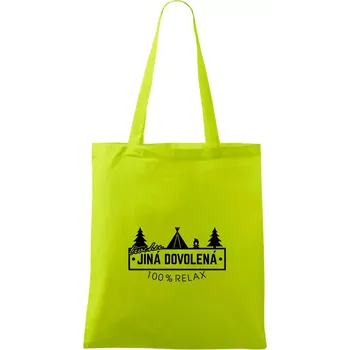 Trochu jiná dovolená stan - Taška bavlněná - 42 x 38 cm ( Limetková )