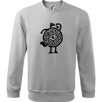 Kočka a myš bludiště - Mikina Essential dětská - 158 cm/12 let ( Světlešedý Melír )