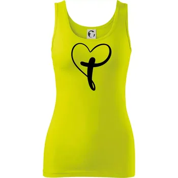 Dámské tričko Jesus srdce - Dámské tílko - 2XL ( Limetková )