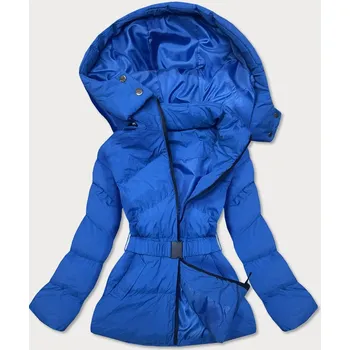 Dámská prošívaná bunda v chrpové barvě s opaskem pro přechodné období (23060-3) odstíny modré S (36)