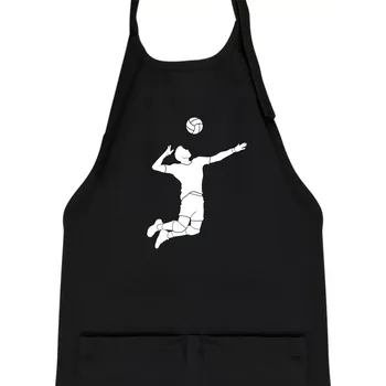 Kuchyňská zástěra Volejbal nápřah muž - Dětská zástěra na vaření - Univerzální velikost ( Černá )