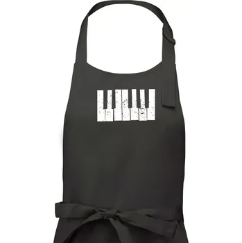 Kuchyňská zástěra Klávesy vintage - Pánská zástěra na vaření - Univerzální velikost ( Dřevěné uhlí )