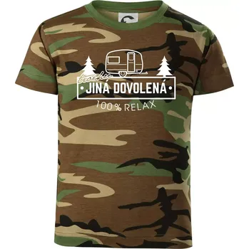 Chlapecké tričko Trochu jiná dovolená karavan - Dětské maskáčové triko - 122 cm/6 let ( Hnědý maskáč )