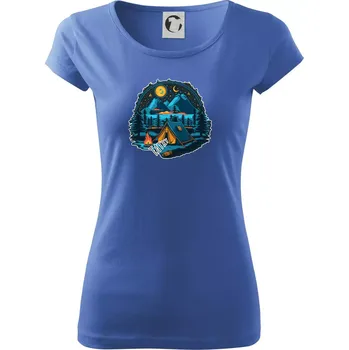 Dámské tričko Tatry pod stanem - Dámské triko Pure - XS ( Azurově modrá )