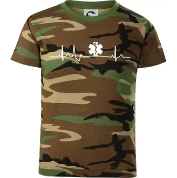 Chlapecké tričko EKG rescue - Dětské maskáčové triko - 134 cm/8 let ( Hnědý maskáč )