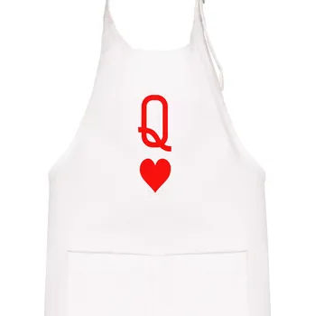 Kuchyňská zástěra Poker Q love - Dětská zástěra na vaření - Univerzální velikost ( Bílá )
