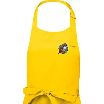 Kuchyňská zástěra Vrabec na prsu - Pánská zástěra na vaření - Univerzální velikost ( Žlutá )