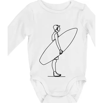 Surfař stojící jedním tahem - Body kojenecké s dlouhým rukávem - Dlouhý r. 3-6 měs ( Bílá )
