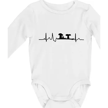 EKG houbař - Body kojenecké s dlouhým rukávem - Dlouhý r. 3-6 měs ( Bílá )