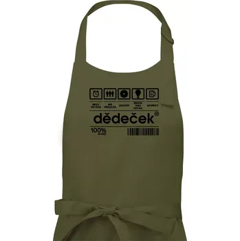 Kuchyňská zástěra Čárový kód dědeček - Pánská zástěra na vaření - Univerzální velikost ( Khaki )