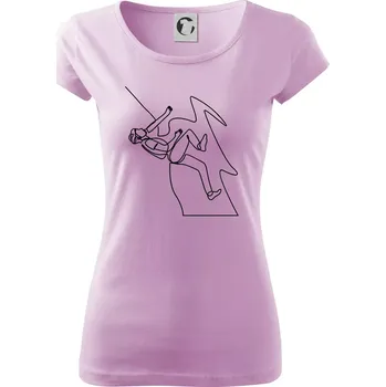 Dámské tričko Lezec na skále jedním tahem - Dámské triko Pure - XS ( Orchid )