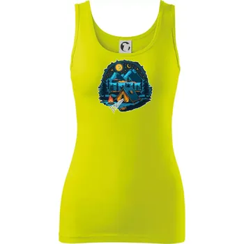 Dámské tričko Jeseníky pod stanem - Dámské tílko - 2XL ( Limetková )