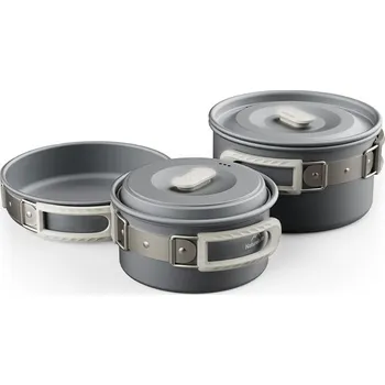 Kempingové nádobí Naturehike hliníková sada nádobí pro 2-4 osoby var. 1. - 750g (hrnce + pánev)