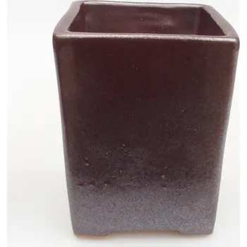 Květináč Keramická bonsai miska 7,5 x 7,5 x 9,5 cm hnědá