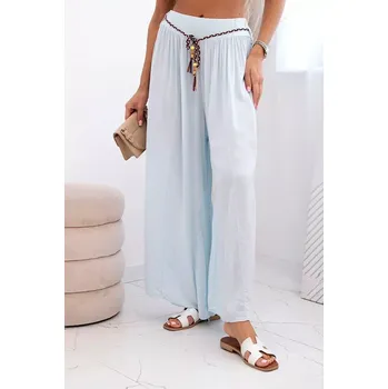 Dámské kalhoty Dámské kalhoty z viskózy se širokými nohavicemi modrý UNI