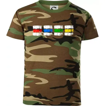 Chlapecké oblečení Turistické značky všechny - Dětské maskáčové triko - 122 cm/6 let ( Hnědý maskáč )