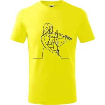 Chlapecké tričko Houslistka jedním tahem - Tričko dětské bavlněné - 98 cm / 2 roky ( Citrónová )