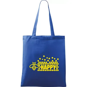 Nákupní taška Bee Happy - Taška bavlněná - 42 x 38 cm ( Královská modrá )