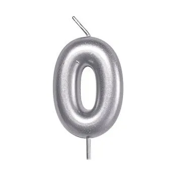 Dortová svíčka ALBI Svíčka dortová stříbrná 5 cm číslo 0