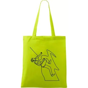 Lezec na skále jedním tahem - Taška bavlněná - 42 x 38 cm ( Limetková )