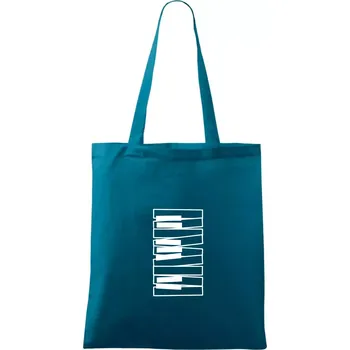 Klávesy svisle - Taška bavlněná - 42 x 38 cm ( Petrolejová )