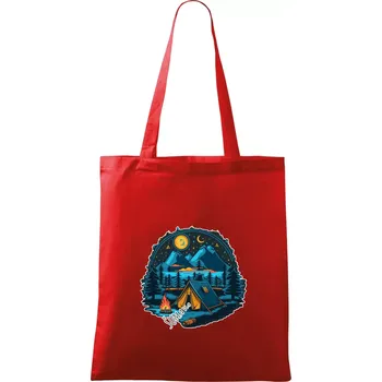 Nákupní taška Šumava pod stanem - Taška bavlněná - 42 x 38 cm ( Červená )