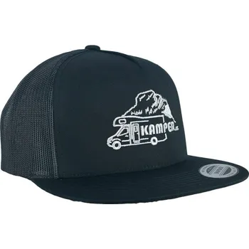 Pokrývka hlavy Čepice kšiltovka KAMPER, rovný kšilt (snapback), černá