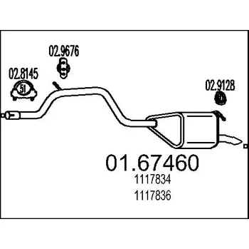 Tlumič výfuku Zadní tlumič výfuku, 01.67460