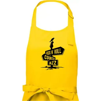 Kuchyňská zástěra Kytara rozcestník - Pánská zástěra na vaření - Univerzální velikost ( Žlutá )