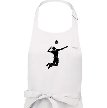 Kuchyňská zástěra Volejbal nápřah muž - Pánská zástěra na vaření - Univerzální velikost ( Bílá )