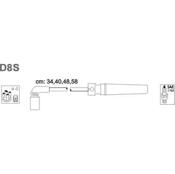 Zapalovací kabel Sada kabelů pro zapalování, D8S