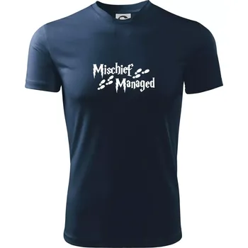 Pánské tričko Harry - Mischief Managed - Pánské triko Fantasy sportovní (dresovina) - 3XL ( Námořní modrá (velmi tmavá - téměř černá) )
