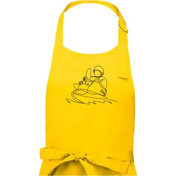 Kuchyňská zástěra Kajak na vodě jedním tahem - Dámská zástěra na vaření - Univerzální velikost ( Žlutá )