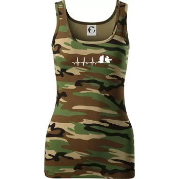 Dámské tričko EKG hasiči - Dámské Maskáčové tílko - M ( Hnědý maskáč )