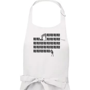 Kuchyňská zástěra Zebra dlouhá - Pánská zástěra na vaření - Univerzální velikost ( Bílá )