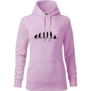 Dámská mikina Evoluce houbařka - Mikina dámská Cape s kapucí - XS ( Orchid )