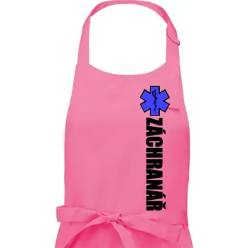 Kuchyňská zástěra Záchranář - hvězda - Pánská zástěra na vaření - Univerzální velikost ( Růžová )