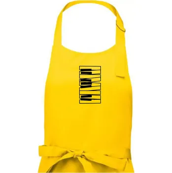 Kuchyňská zástěra Klávesy svisle - Dámská zástěra na vaření - Univerzální velikost ( Žlutá )