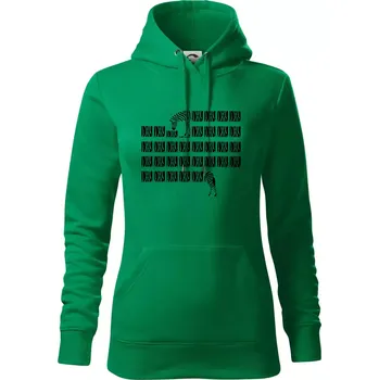 Dámská mikina Zebra dlouhá - Mikina dámská Cape s kapucí - XL ( Středně zelená )