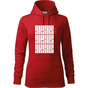 Dámská mikina Jesus nápis - Mikina dámská Cape s kapucí - S ( Červená )