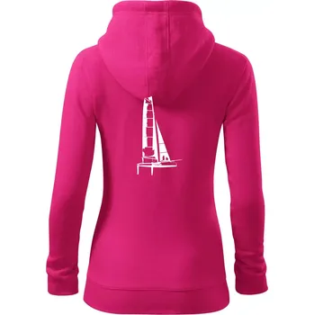 Dámská mikina Katamarán z boku - Dámská mikina trendy zipper s kapucí - L ( Purpurová )