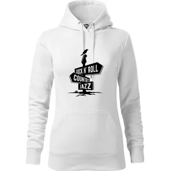 Dámská mikina Kytara rozcestník - Mikina dámská Cape s kapucí - 2XL ( Bílá )