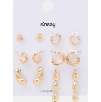 Náušnice Sinsay - Sada 6&nbsp;párů náušnic - zlatá - 506FI-GLD - 506FI-GLD-ONE
