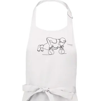 Kuchyňská zástěra Kitebell posilování jedním tahem - Pánská zástěra na vaření - Univerzální velikost ( Bílá )