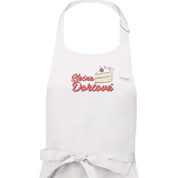 Kuchyňská zástěra Slečna dortová - psací - Dámská zástěra na vaření - Univerzální velikost ( Bílá )